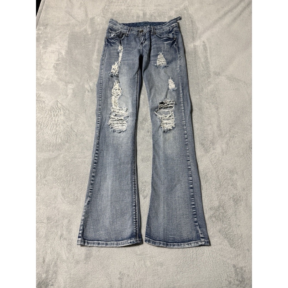Ariya Jeans Women's 6 Blue Bootcut Low Rise Stretch Medium Wash 26x30.5